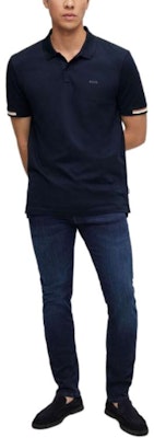 HUGO BOSS 深藍色修身版型徽標 Polo 衫。 50467113-404 Lookbook HUGO BOSS 深藍色修身版型徽標 Polo 衫。 50467113-404