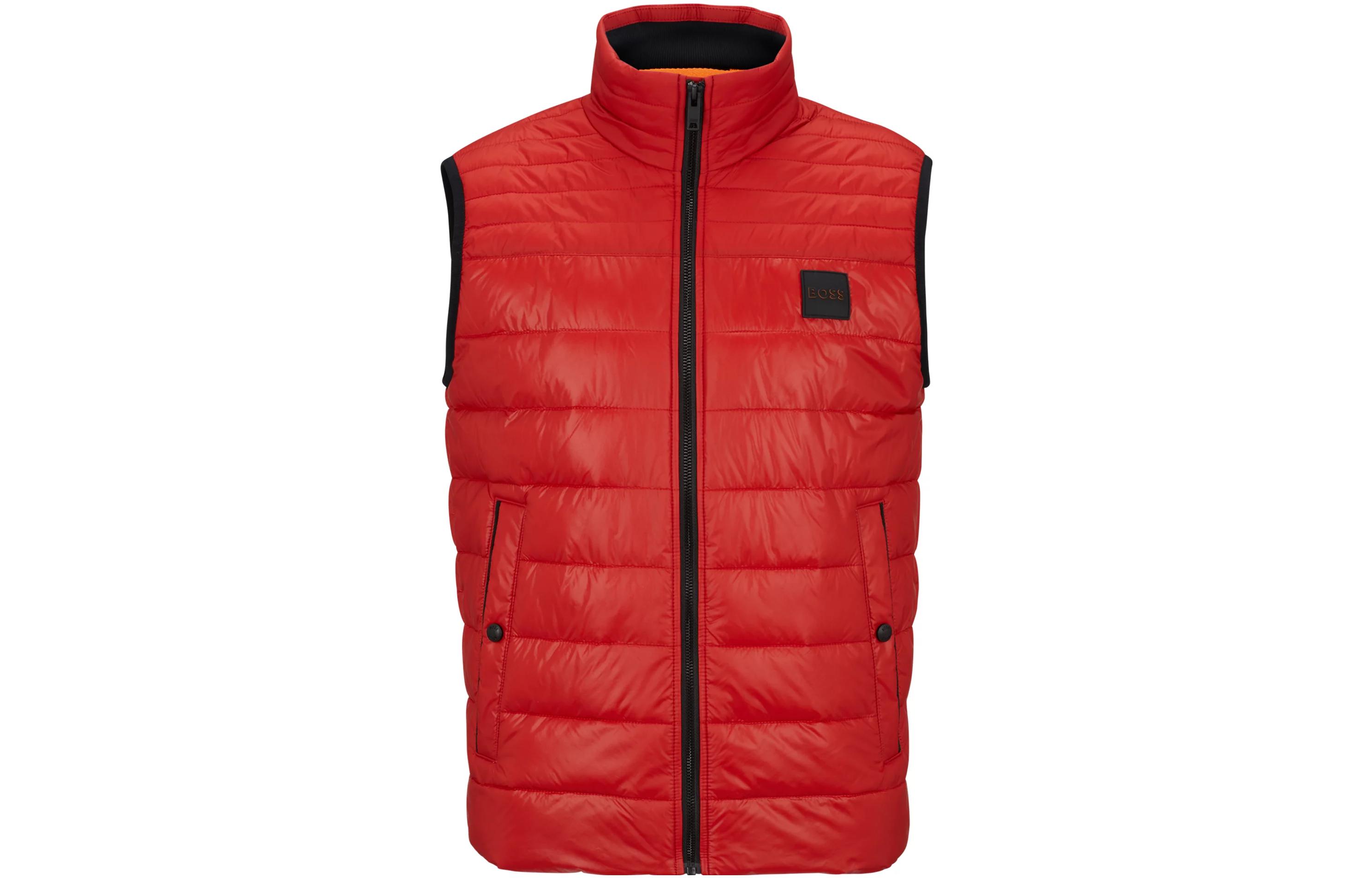 HUGO BOSS  Slim Fit Logo Print Waterproof Jacket Vest - Red 50496725-624