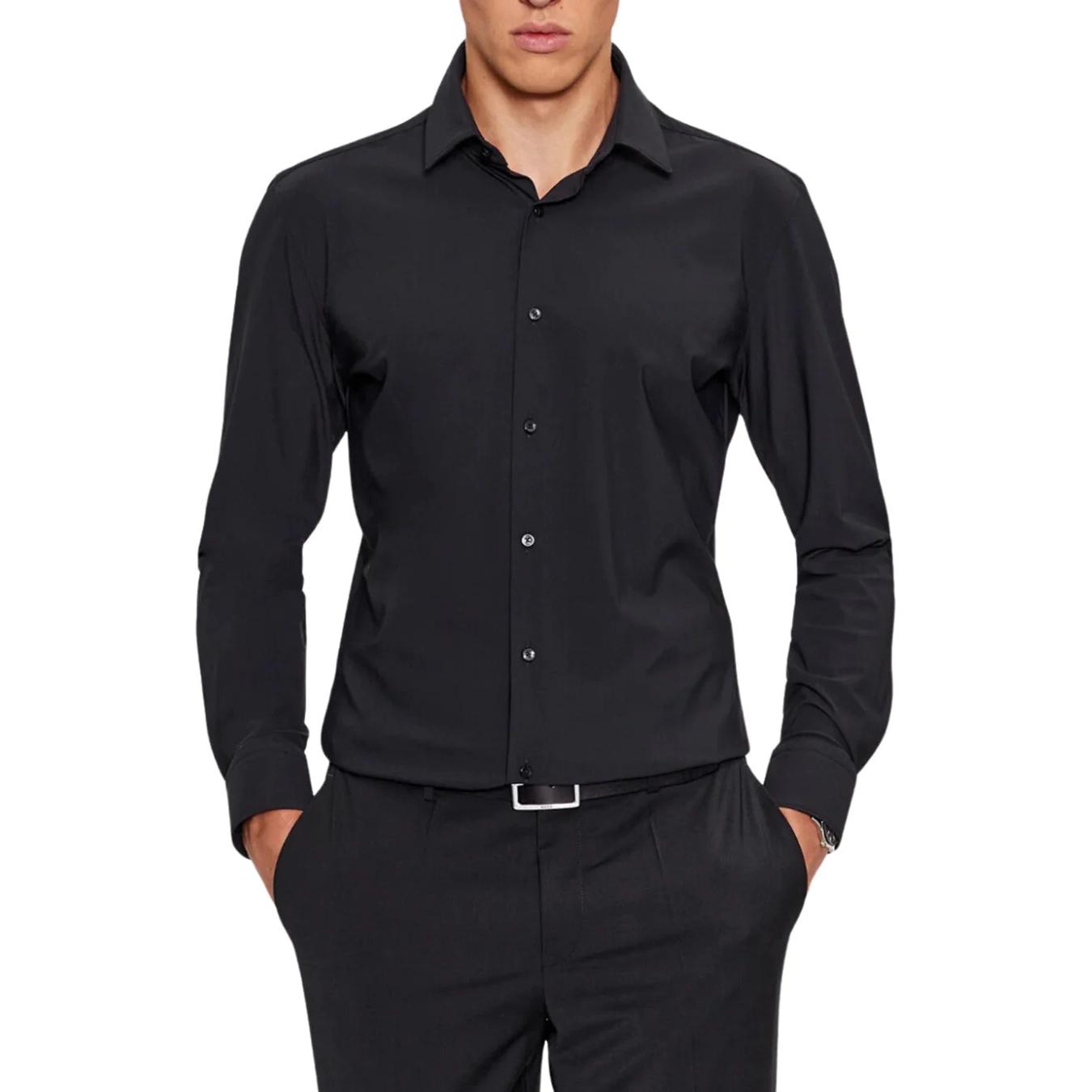 Lookbook HUGO BOSS  Slim Fit Long Sleeve Black Button-Up Shirt. 50503554-001