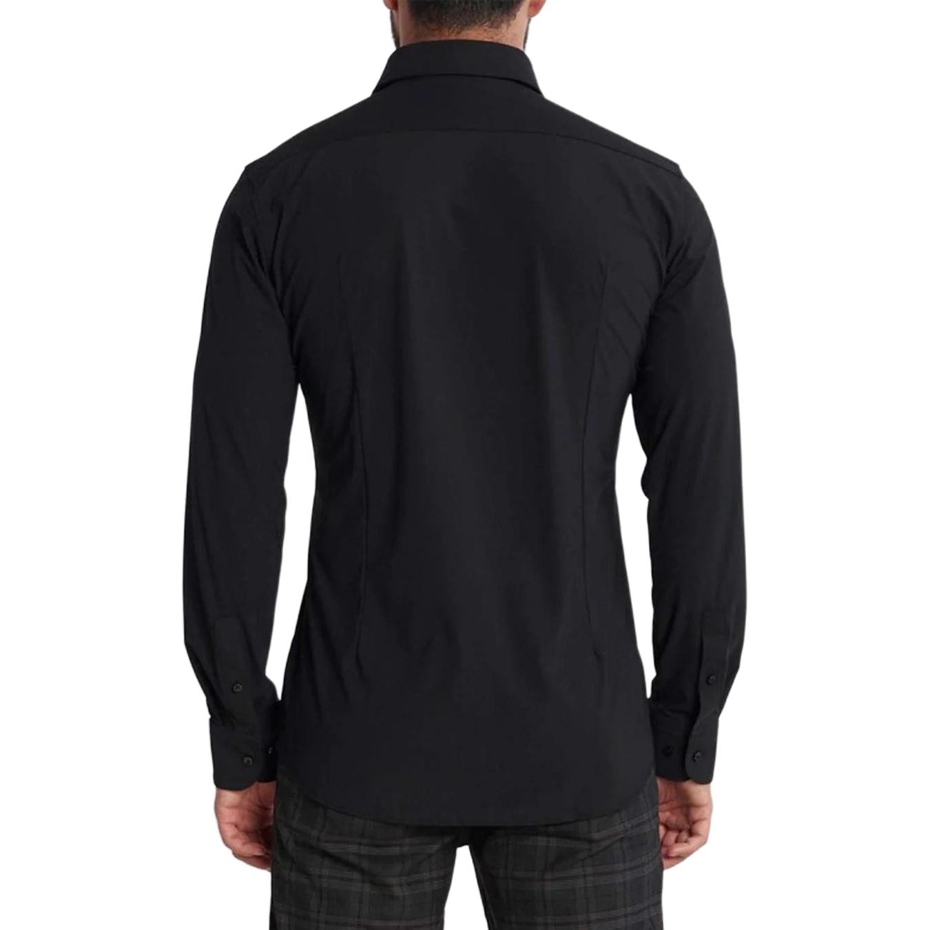 Shop HUGO BOSS  Slim Fit Long Sleeve Black Button-Up Shirt. 50503554-001