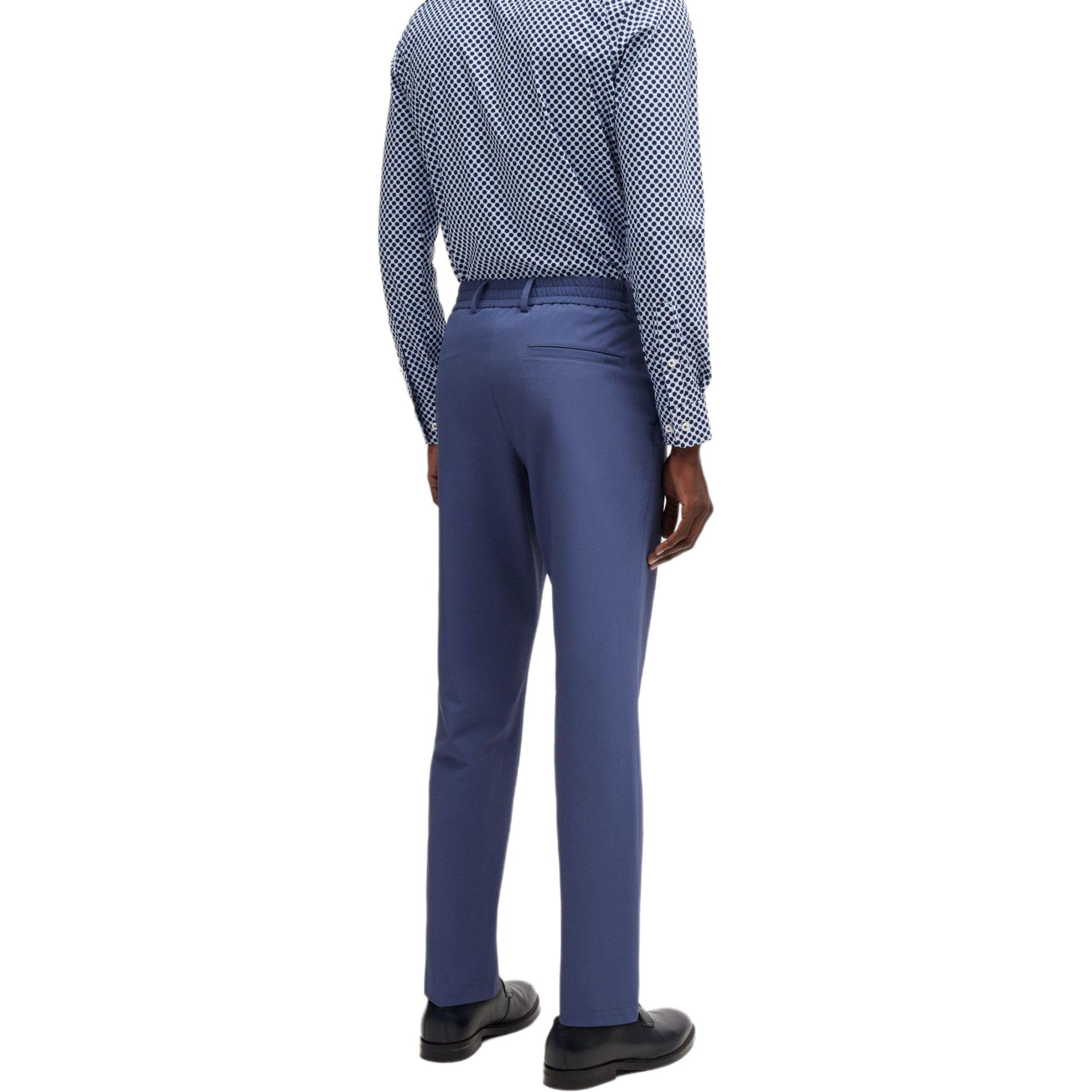 Shop HUGO BOSS 修身中腰拉鍊休閒長褲 深藍色 50521593-412