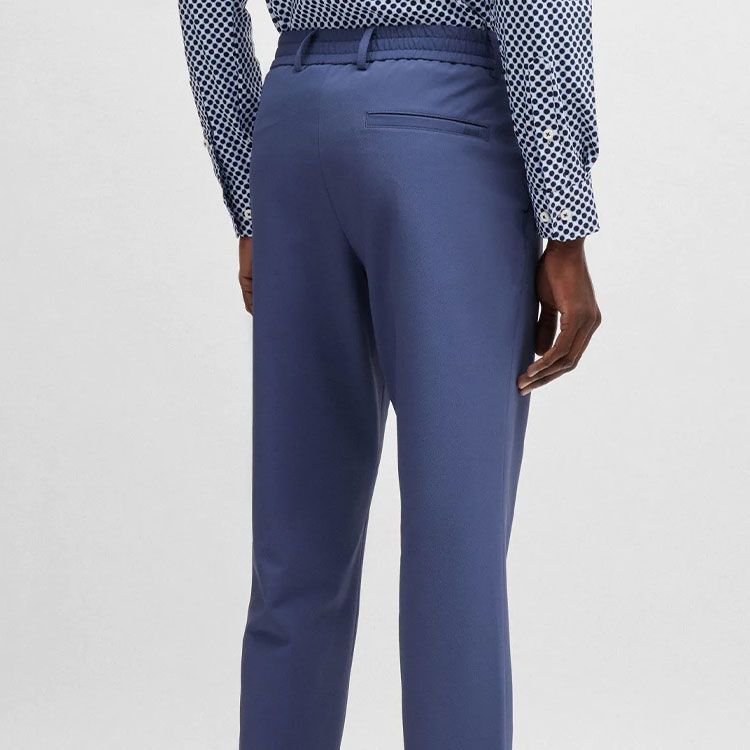 Sizing HUGO BOSS 修身中腰拉鍊休閒長褲 深藍色 50521593-412
