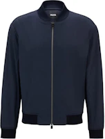 HUGO BOSS Slim Fit Solid Navy Zip-Up Long Sleeve Jacket 50514604-404 HUGO BOSS Slim Fit Solid Navy Zip-Up Long Sleeve Jacket 50514604-404