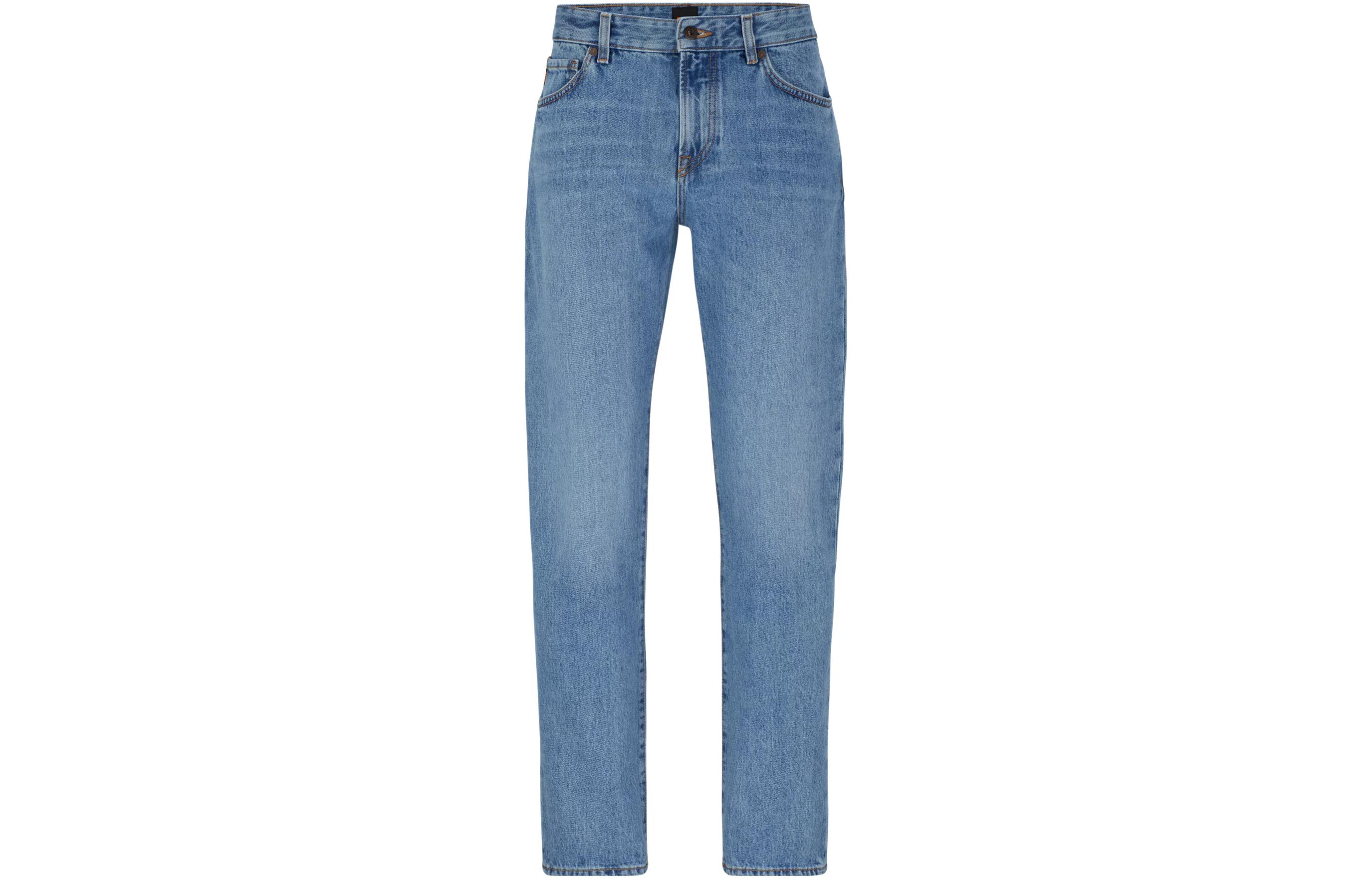 HUGO BOSS  Slim Fit Tapered Blue Jeans with Mid-Rise Zipper Design 50496549-451