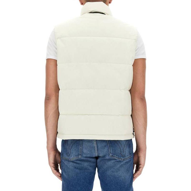 HUGO BOSS  Slim Fit White Cotton Logo Vest with Stand Collar. 50493106-333 圖 5