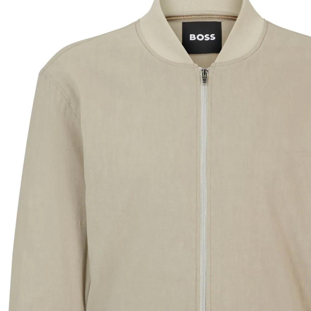 HUGO BOSS  Slim Fit Zip-Up Jacket Khaki Baseball Collar Long Sleeve 50514604-255 圖 7