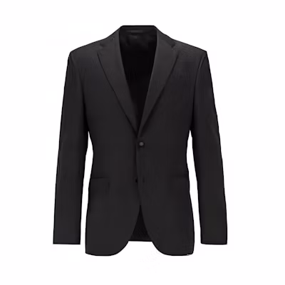 HUGO BOSS Solid Black V-Neck Suit 50318525-001