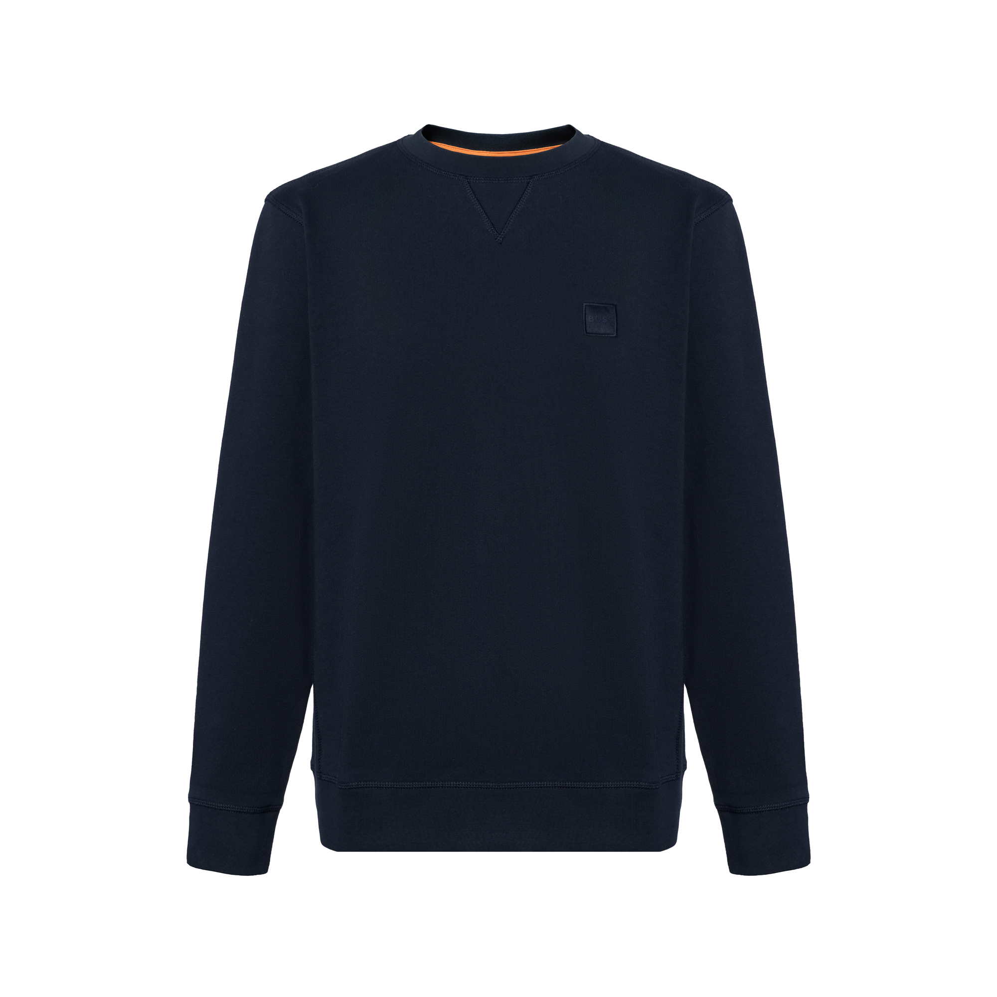 HUGO BOSS  Solid Color Crewneck Long Sleeve Slim Fit Sweatshirt Navy 50509323-404