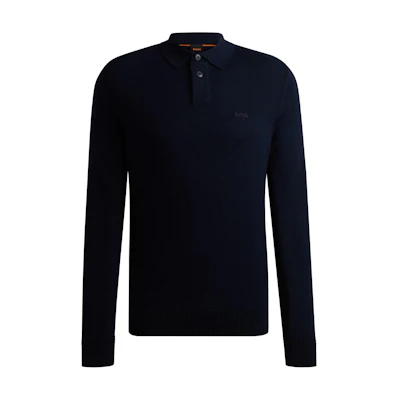 HUGO BOSS Solid Color Pullover Long Sleeve Sweater - Navy Blue 50519958-404