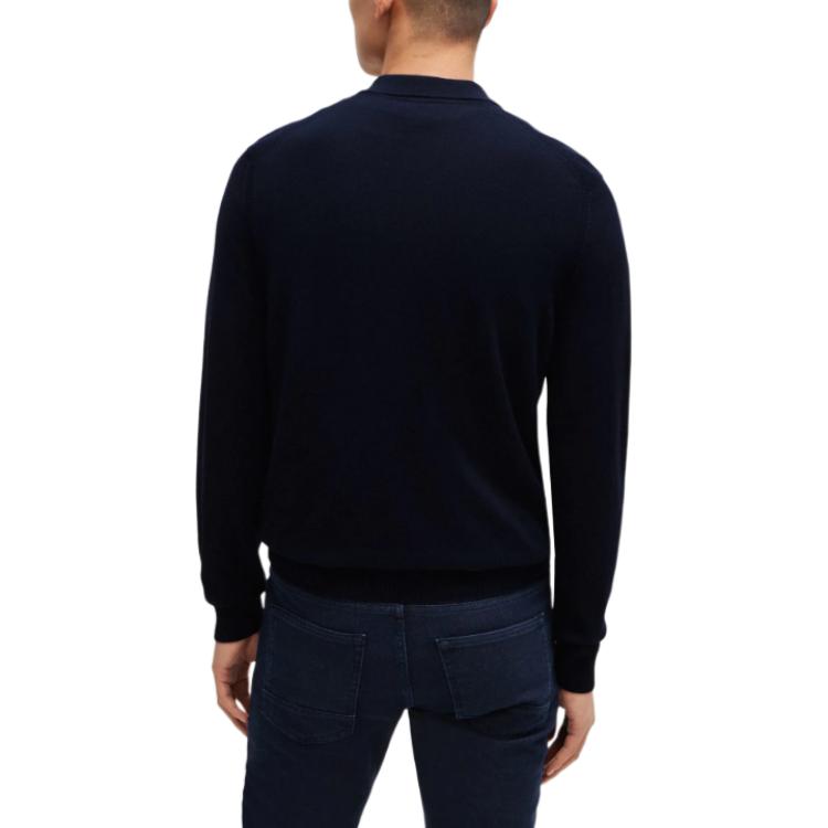 Purchase 雨果博斯 纯色长袖套头毛衣 - 深蓝色 50519958-404