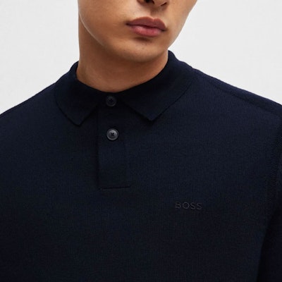 雨果博斯 纯色长袖套头毛衣 - 深蓝色 50519958-404 Details for 雨果博斯 纯色长袖套头毛衣 - 深蓝色 50519958-404