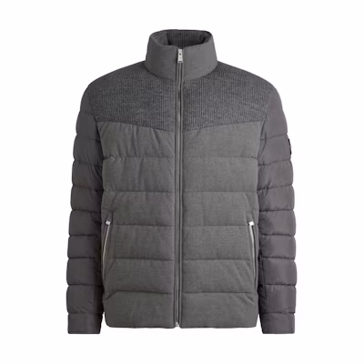 HUGO BOSS Solid Color Zip-Up Casual Jacket in Mid Grey. 50524971-030