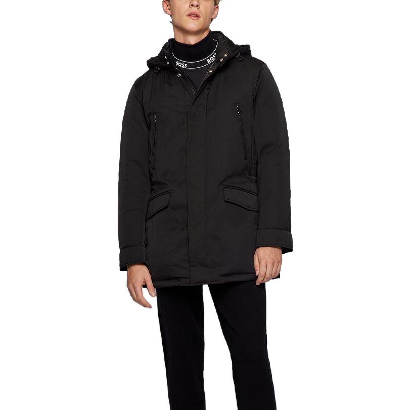 Lookbook HUGO BOSS  Solid Color Zip-Up Hooded Puffer Jacket Black 50442364-001