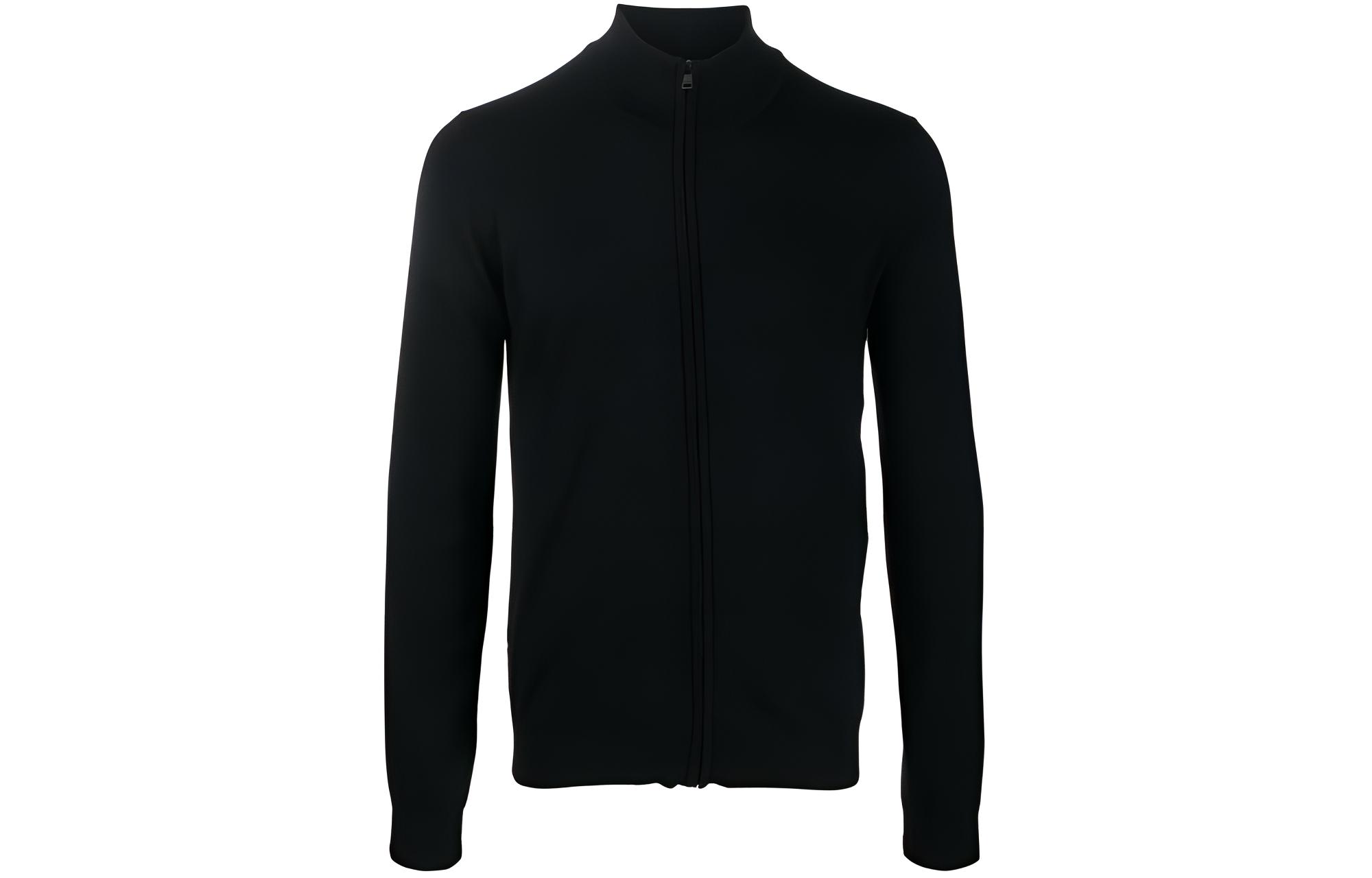 HUGO BOSS  Solid Color Zip-Up Logo Jacket Black 50474193-001