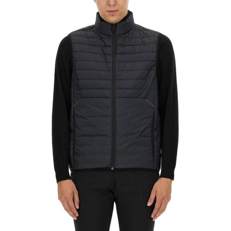 HUGO BOSS  Solid Color Zip-Up Sleeveless Vest Blue 50514762-402