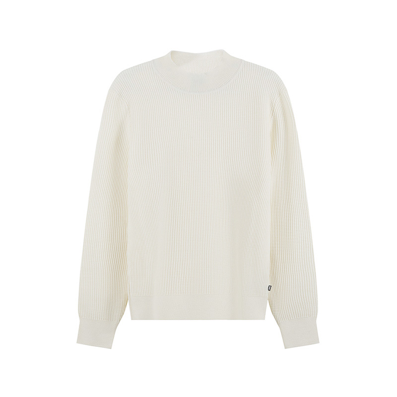 HUGO BOSS  Solid Crewneck Slim-Fit Long-Sleeve Sweater Off-White 50495403-131