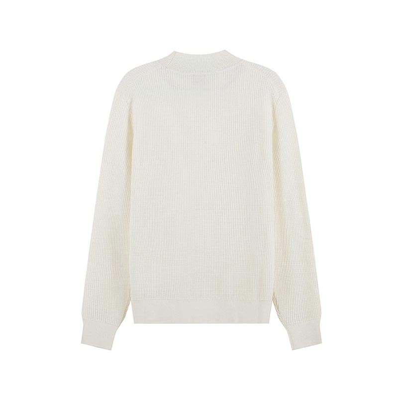 Lookbook HUGO BOSS 純色修身圓領長袖毛衣 米白色 50495403-131