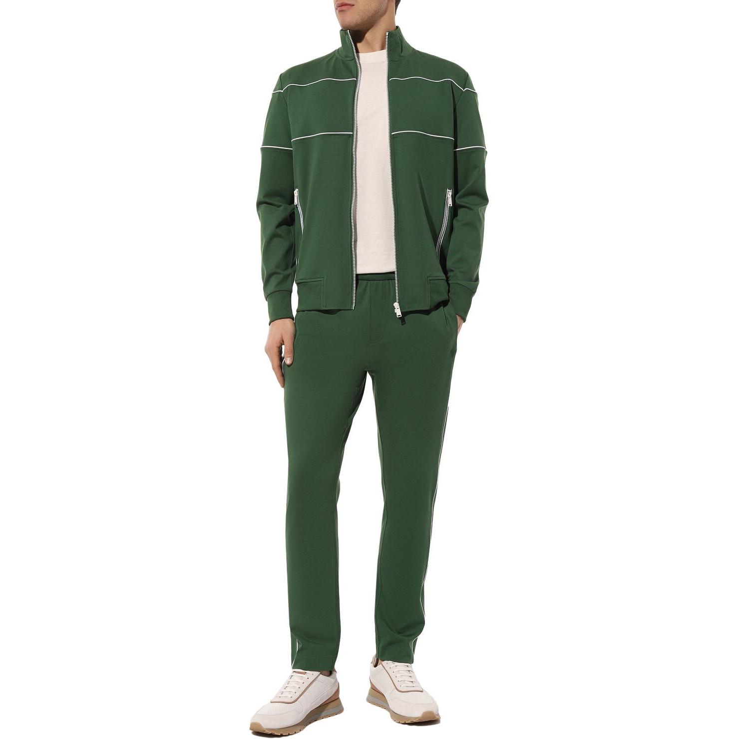 Lookbook HUGO BOSS  Solid Drawstring Straight Knit Joggers Green. 50505551-348