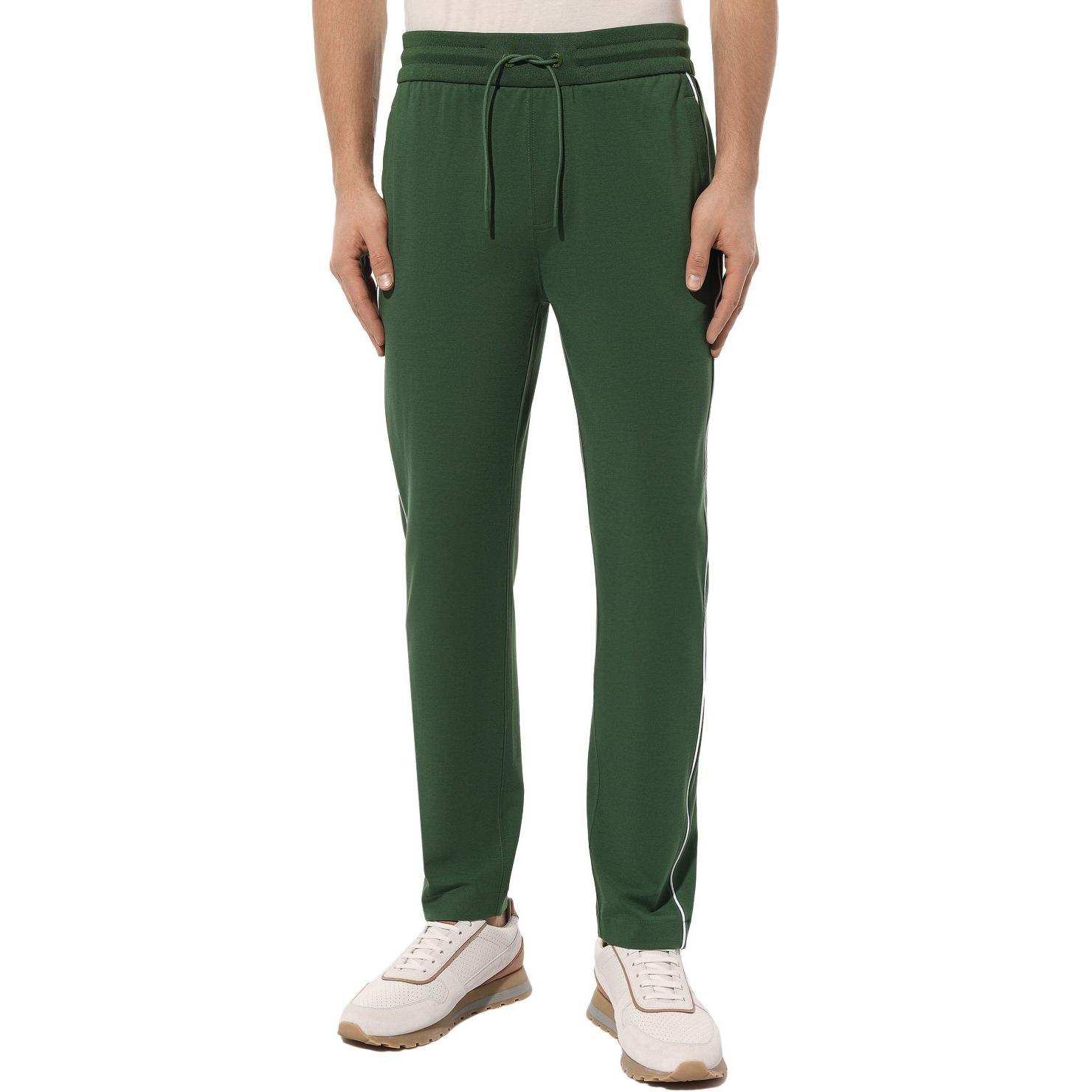 Shop HUGO BOSS  Solid Drawstring Straight Knit Joggers Green. 50505551-348