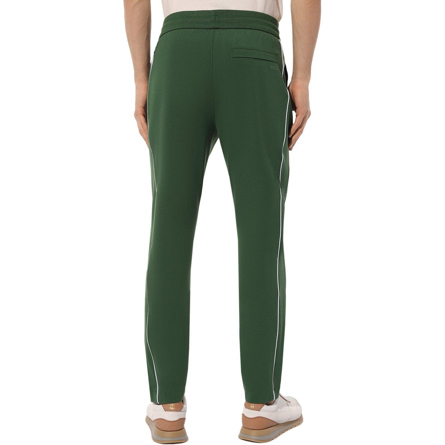 Purchase HUGO BOSS  Solid Drawstring Straight Knit Joggers Green. 50505551-348