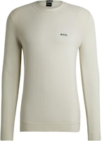 HUGO BOSS Solid Logo Crewneck Knit Sweater Light Beige. 50520692-271 HUGO BOSS Solid Logo Crewneck Knit Sweater Light Beige. 50520692-271