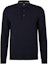 Order HUGO BOSS Solid Logo Embroidered Button-Up Long Sleeve Polo Shirt Navy. 50476357-404