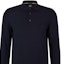 Details for HUGO BOSS Solid Logo Embroidered Button-Up Long Sleeve Polo Shirt Navy. 50476357-404