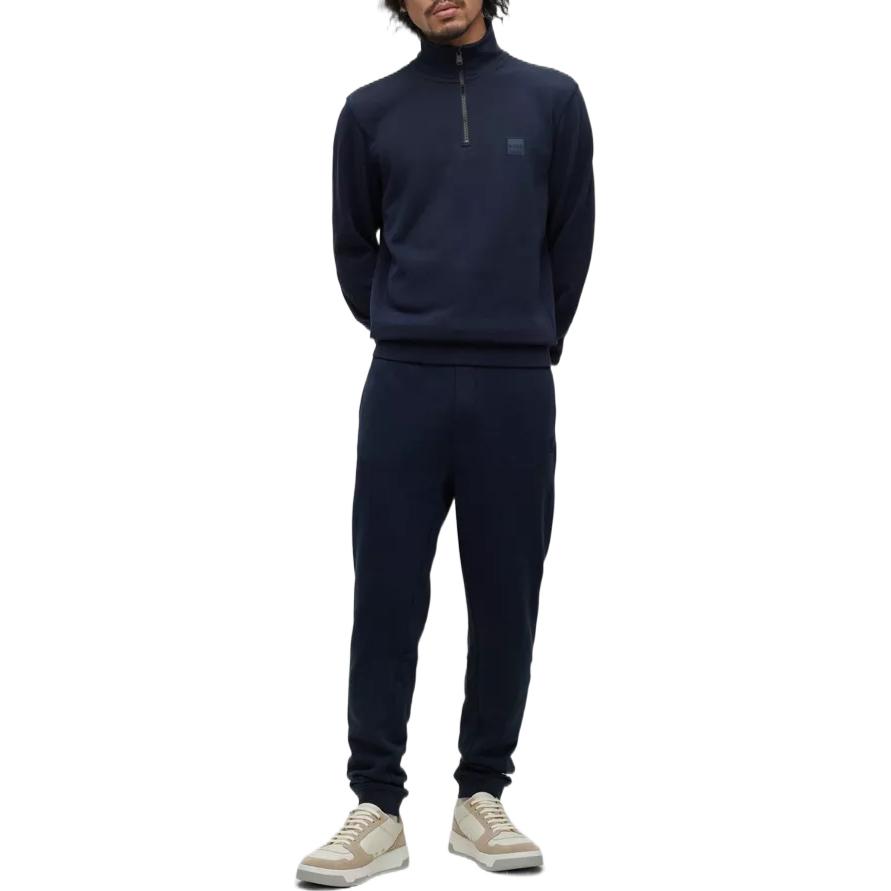 Shop 雨果博斯 深蓝色半拉链长袖卫衣带标志设计 50468926-404