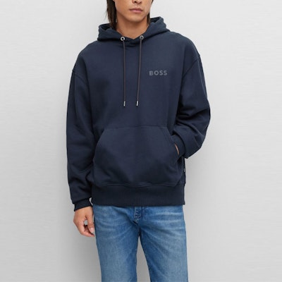HUGO BOSS Solid Logo Hoodie Blue Casual Wear. 50472985-404 Shop HUGO BOSS Solid Logo Hoodie Blue Casual Wear. 50472985-404