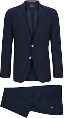 ヒューゴボス ソリッドネイビーブレザー&ストレートレッグトラウザーズスーツセット 50502457-404 Order ヒューゴボス ソリッドネイビーブレザー&ストレートレッグトラウザーズスーツセット 50502457-404