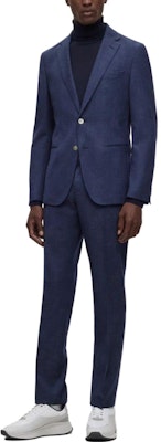 ヒューゴボス ソリッドネイビーブレザー&ストレートレッグトラウザーズスーツセット 50502457-404 Lookbook ヒューゴボス ソリッドネイビーブレザー&ストレートレッグトラウザーズスーツセット 50502457-404