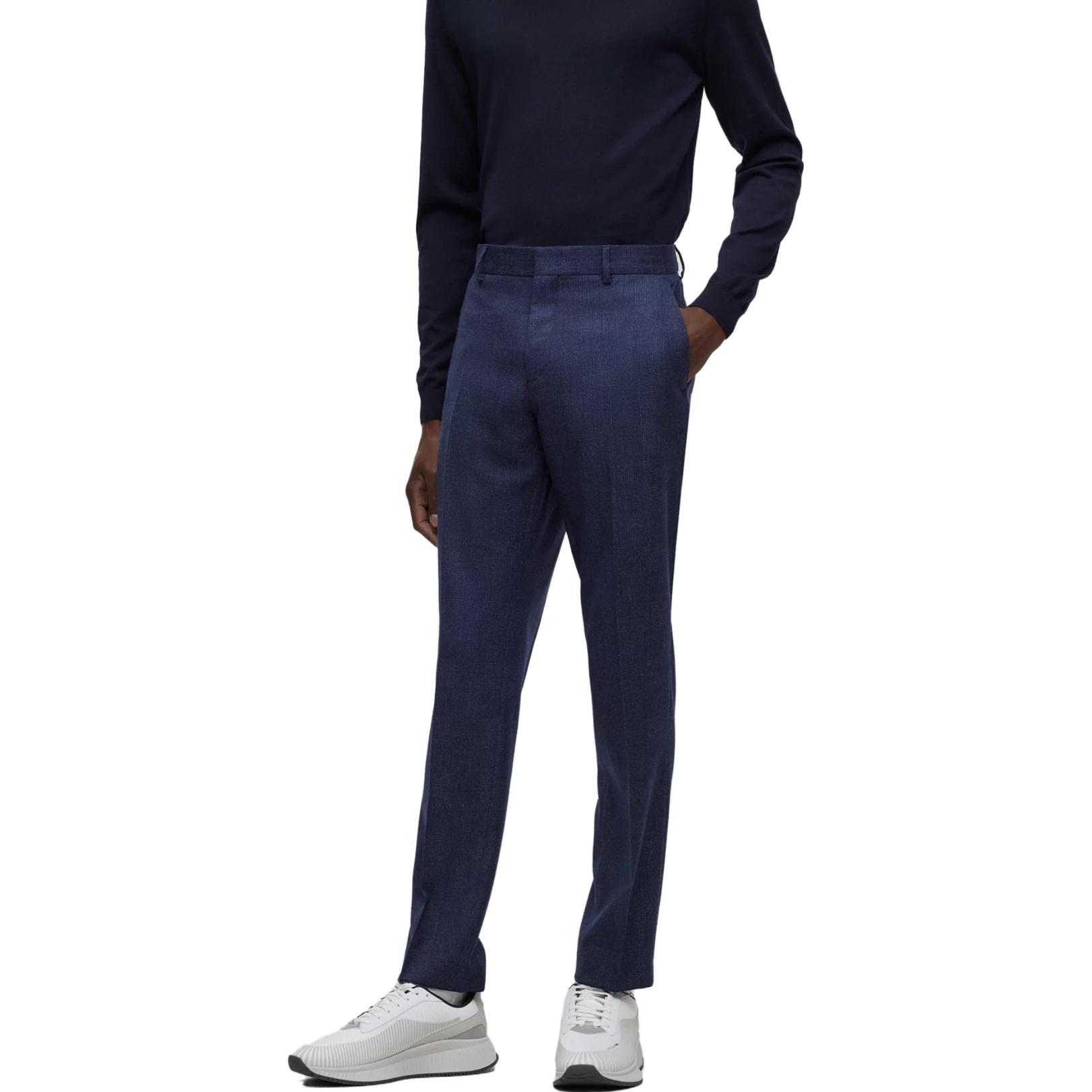 Details for ヒューゴボス ソリッドネイビーブレザー＆ストレートレッグトラウザーズスーツセット 50502457-404