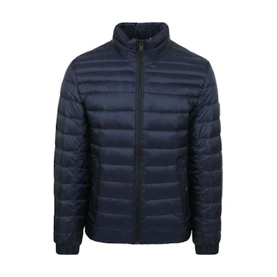 HUGO BOSS Solid Navy Blue Long Sleeve Zip-Up Jacket 50505262-404