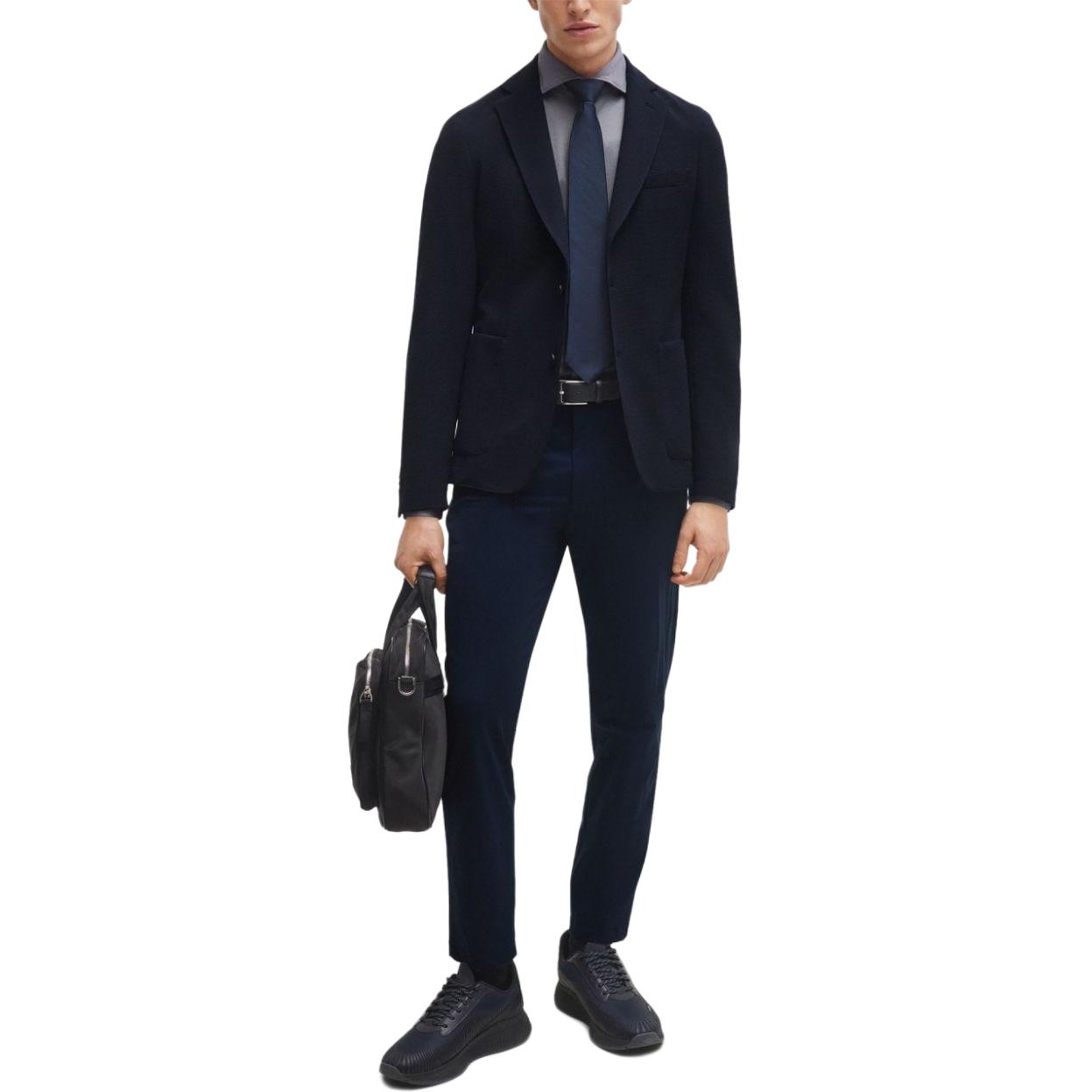 HUGO BOSS  Solid Navy Blue Single-Breasted Long Sleeve Jacket 50509553-404 圖 3
