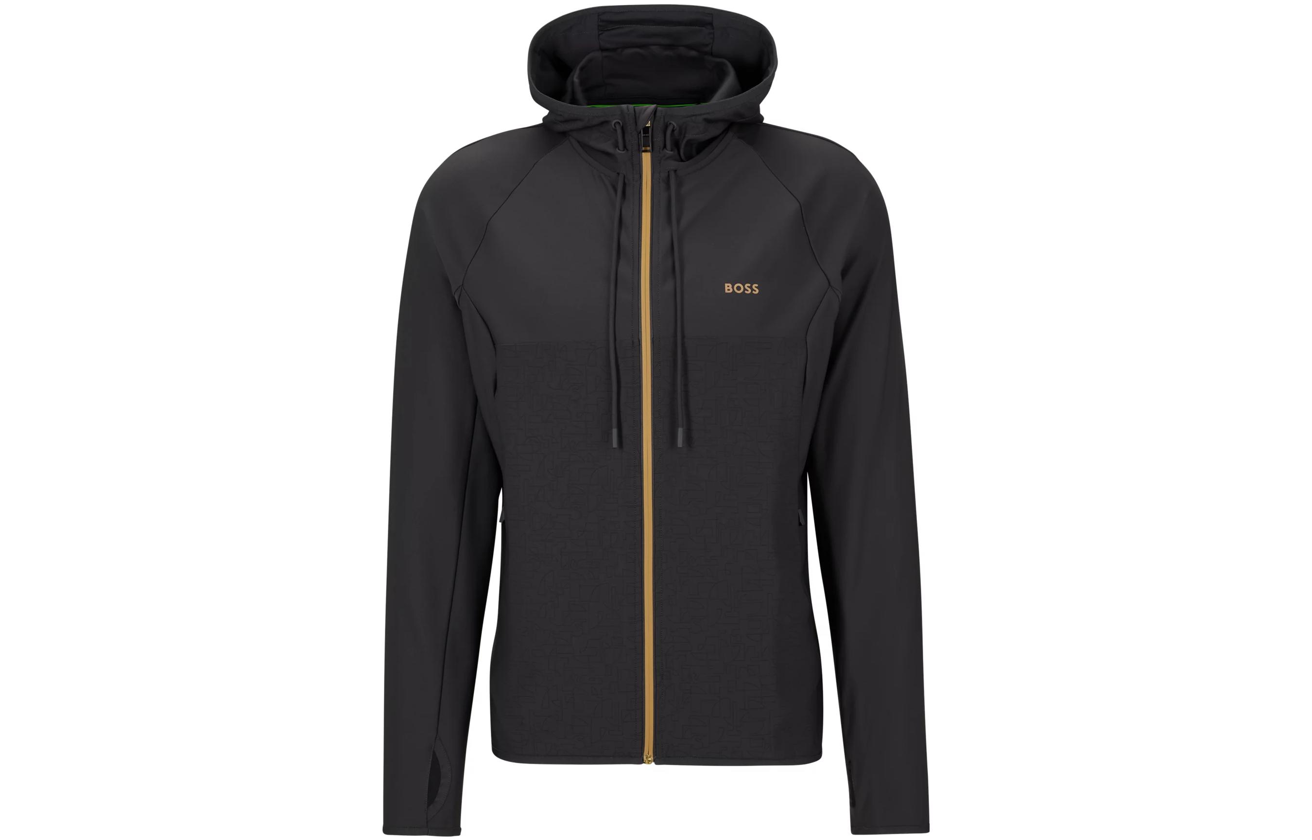 HUGO BOSS  Solid Zip-Up Hoodie Dark Grey 50493465-027