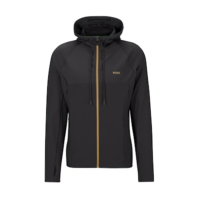 HUGO BOSS Solid Zip-Up Hoodie Dark Grey 50493465-027