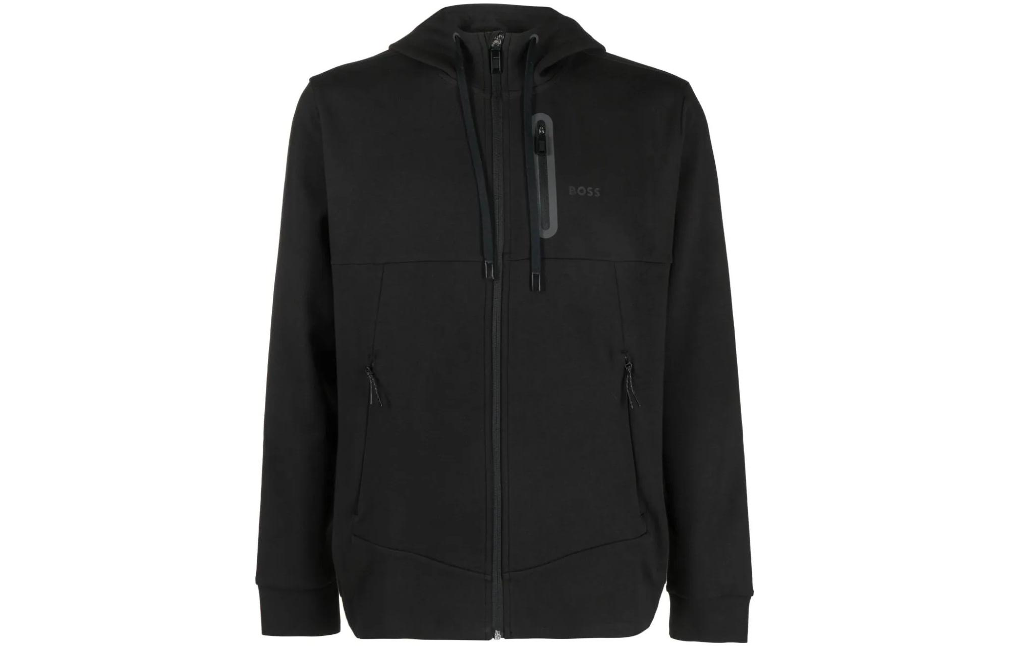 Order HUGO BOSS 黑色純色拉鍊連帽外套. 50493468-001