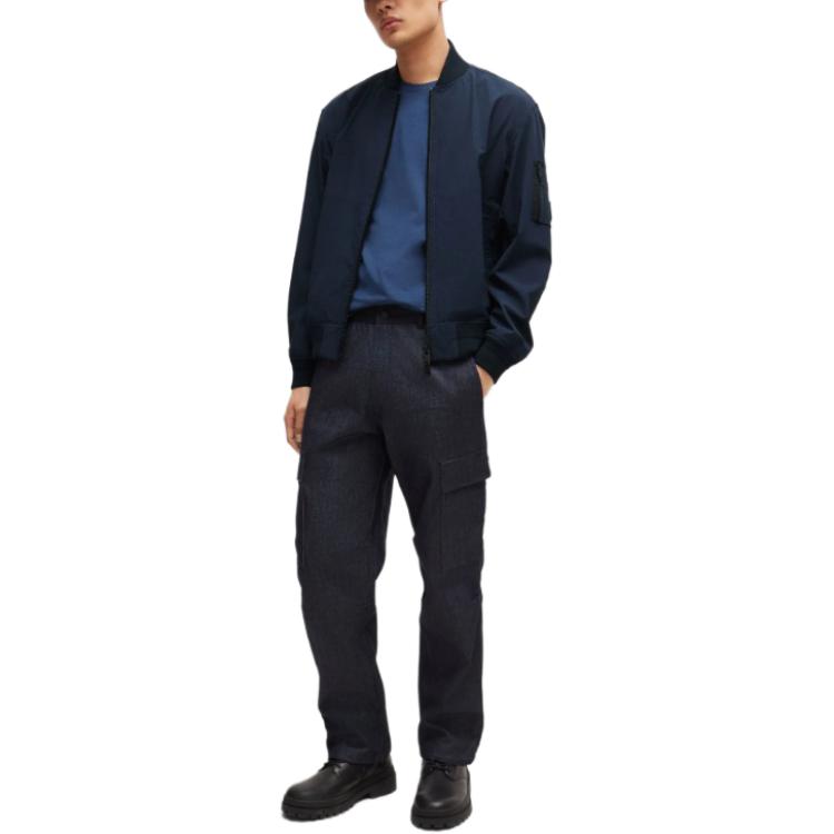 HUGO BOSS  Solid Zip-Up Long Sleeve Jacket Navy Blue 50521480-404 圖 3