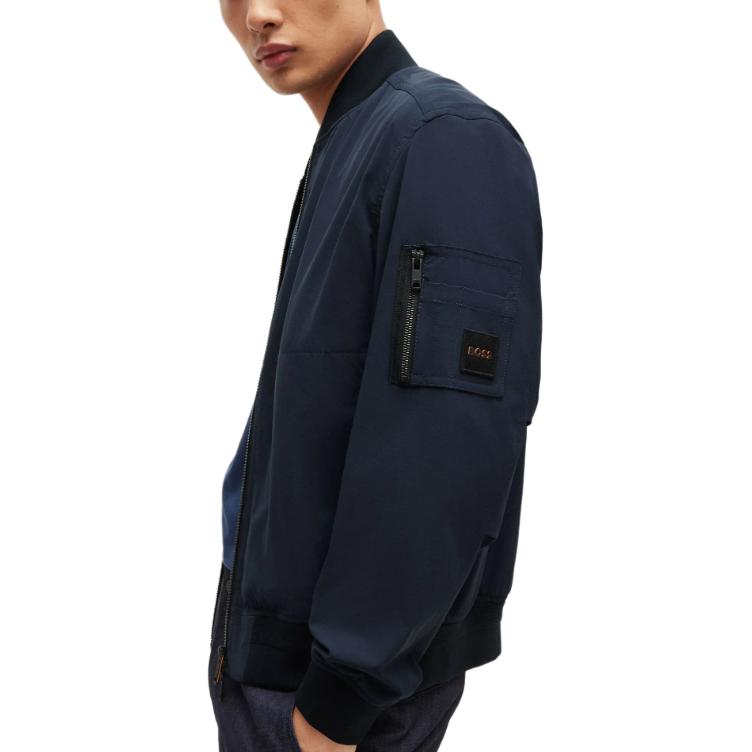 HUGO BOSS  Solid Zip-Up Long Sleeve Jacket Navy Blue 50521480-404 圖 5