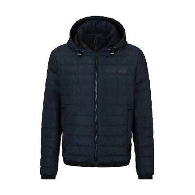 HUGO BOSS Solid Zip-Up Slim-Fit Hoodie Jacket Dark Blue 50510181-402