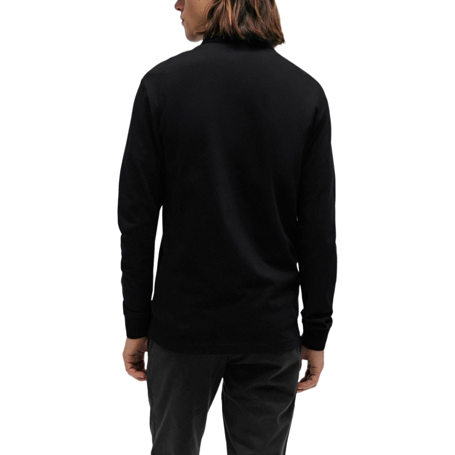 Purchase HUGO BOSS  Stretch-Cotton Long-Sleeve Polo Shirt Black with Logo Patch 50507704-001
