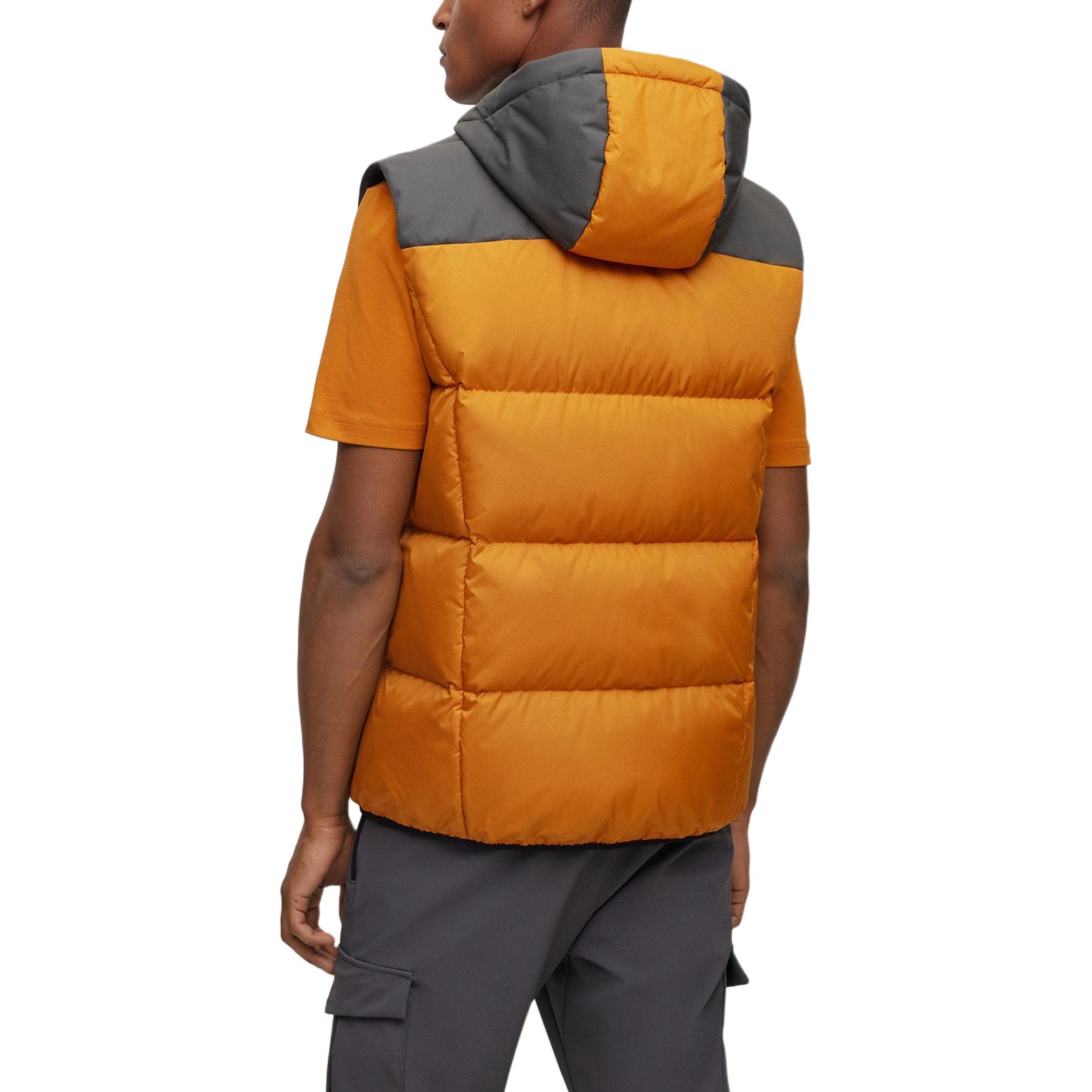 HUGO BOSS  Water-Repellent Hooded Down Gilet Orange with Logo Detail. 50497645-702 圖 4
