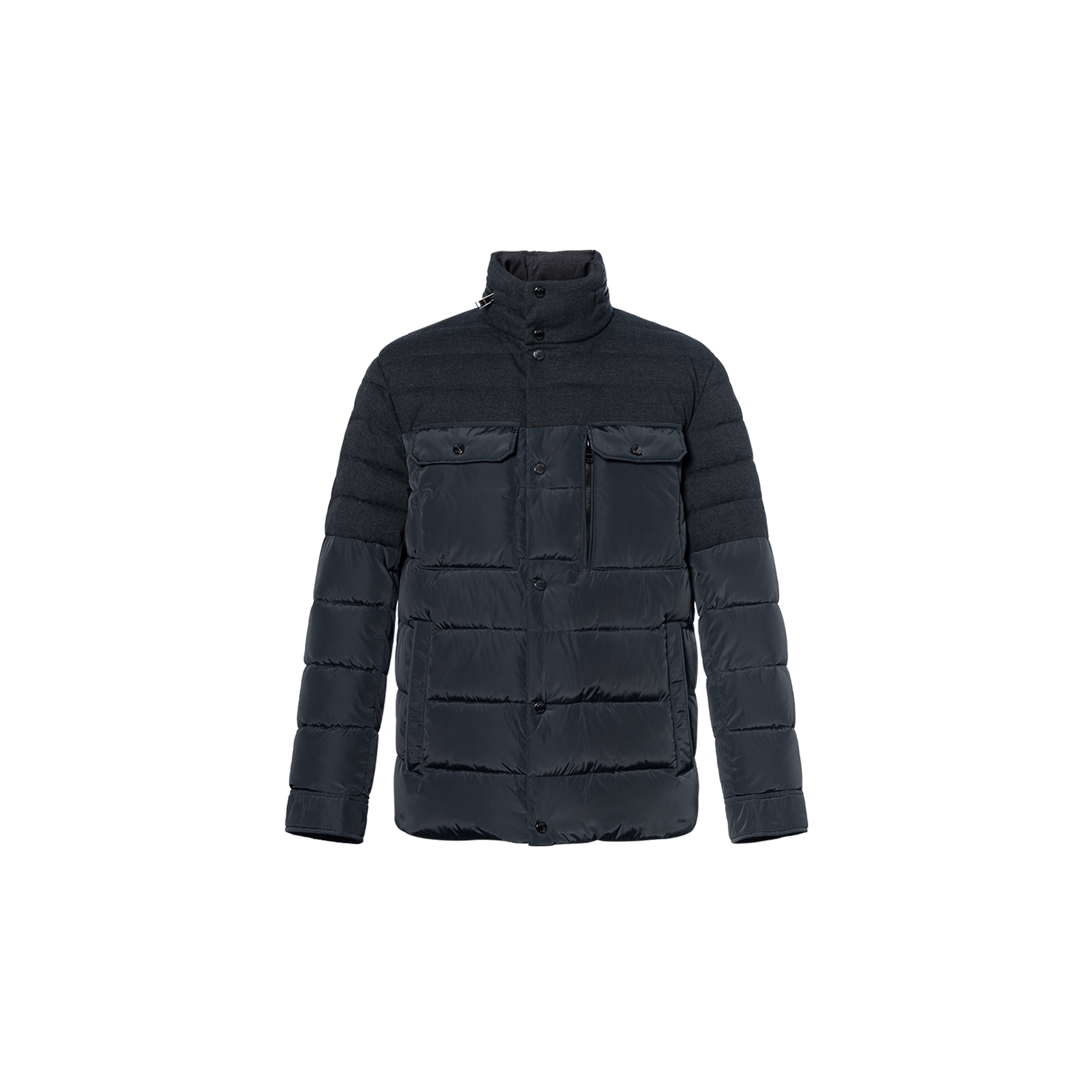 HUGO BOSS  Water-Repellent Padded Mixed Material Jacket - Dark Grey. 50497841-061
