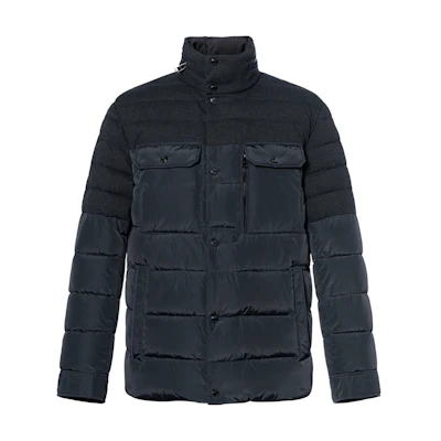 HUGO BOSS Water-Repellent Padded Mixed Material Jacket - Dark Grey. 50497841-061
