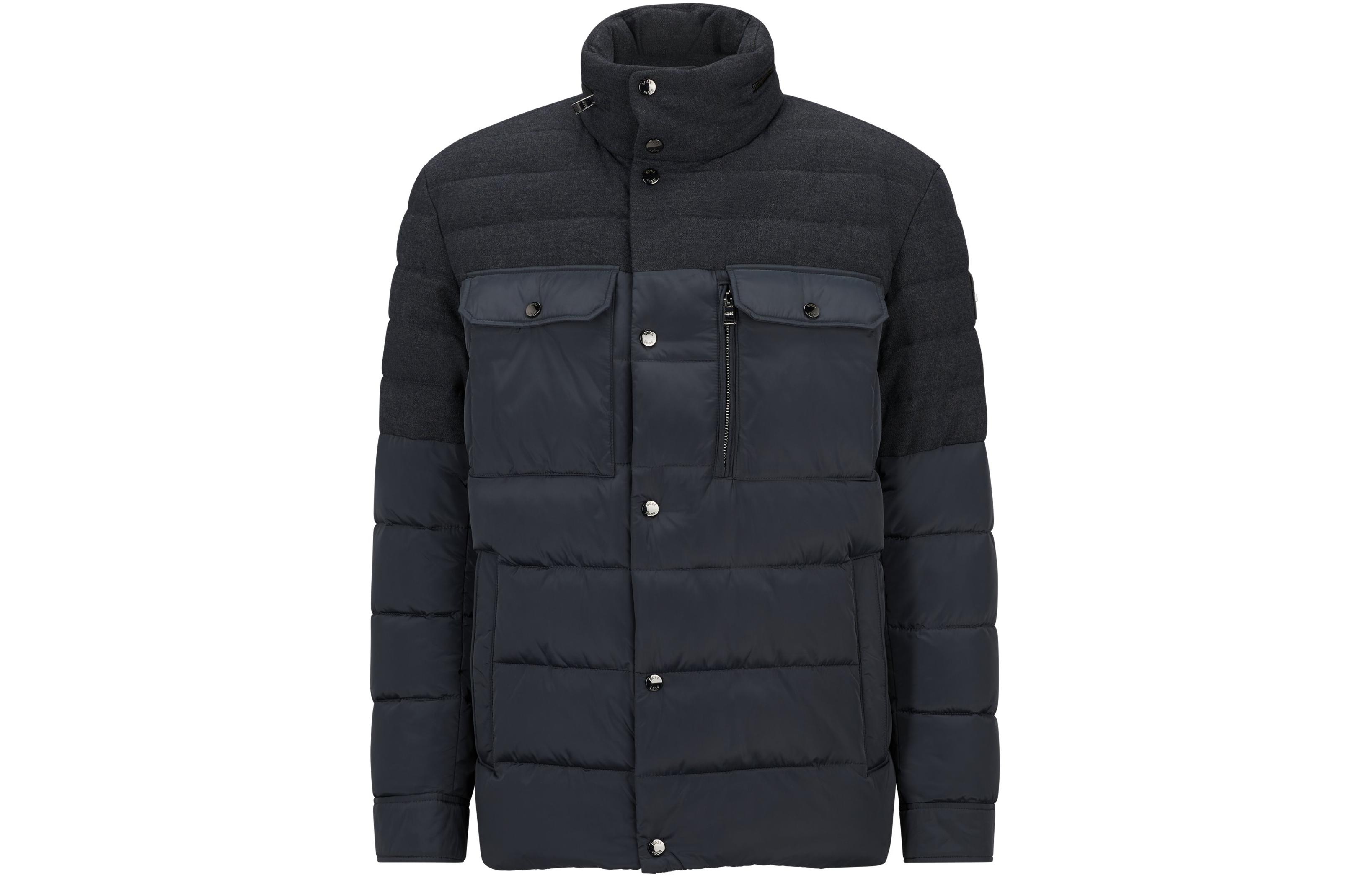 HUGO BOSS  Water-Repellent Padded Mixed Material Jacket - Dark Grey. 50497841-061 圖 2