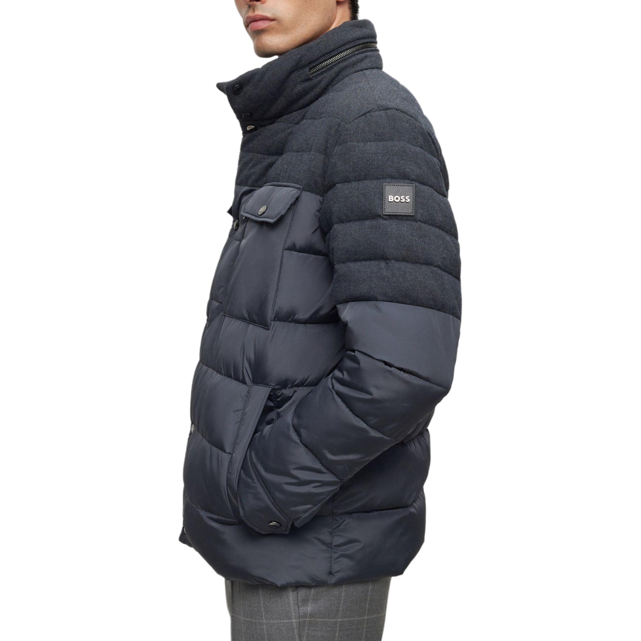 HUGO BOSS  Water-Repellent Padded Mixed Material Jacket - Dark Grey. 50497841-061 圖 4