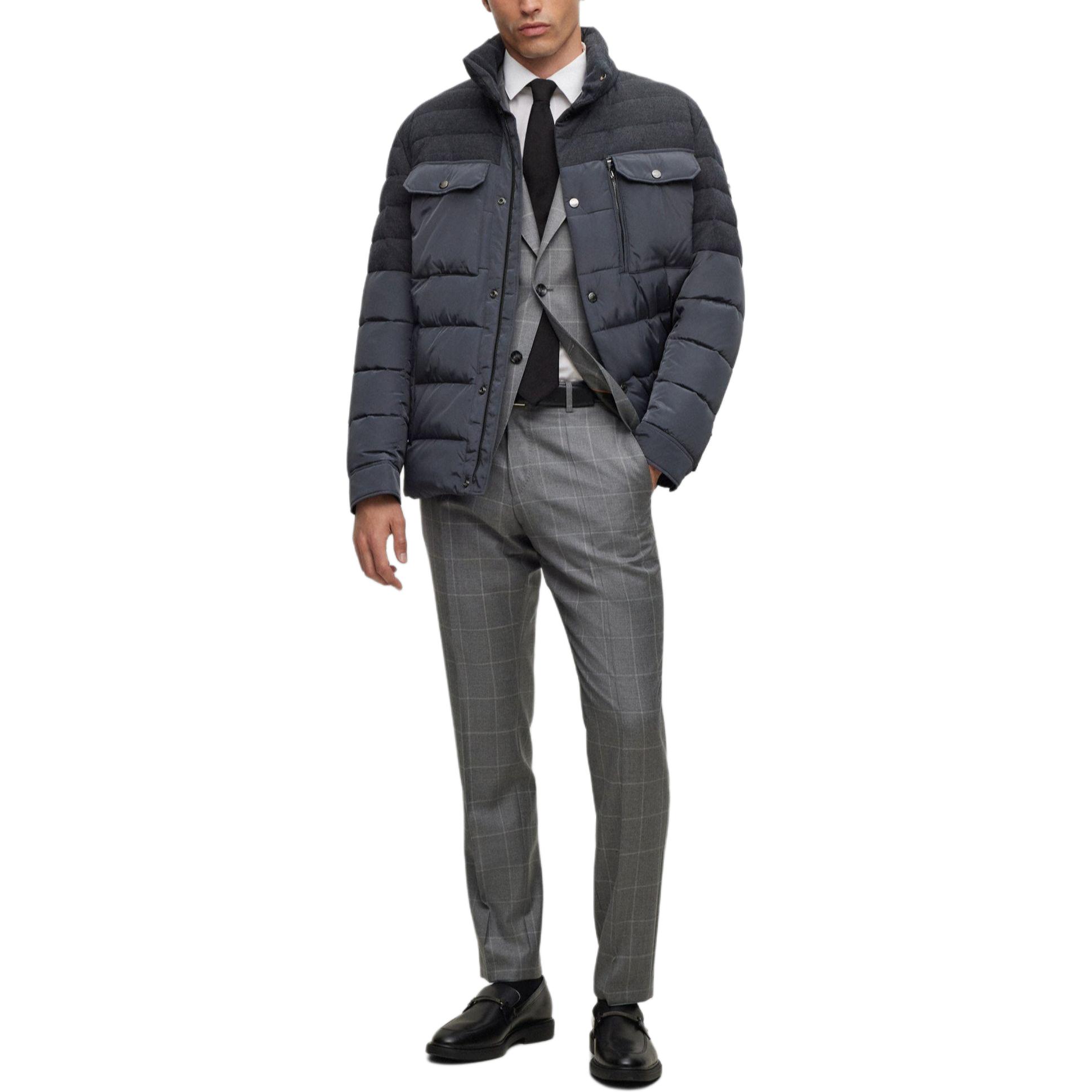 HUGO BOSS  Water-Repellent Padded Mixed Material Jacket - Dark Grey. 50497841-061 圖 5