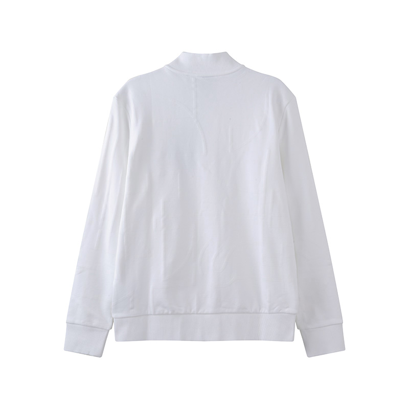 Lookbook HUGO BOSS 白色長袖拉鍊Logo設計運動衫 50493812-100
