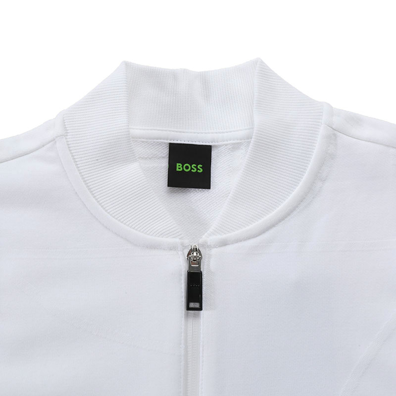 Sizing HUGO BOSS 白色長袖拉鍊Logo設計運動衫 50493812-100