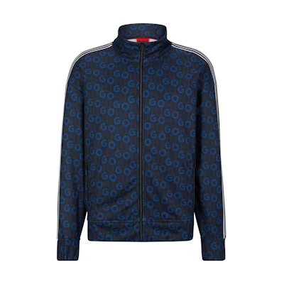 HUGO BOSS All-Over Monogram Zipper Jacket Men’s - Dark Blue 50493706-405